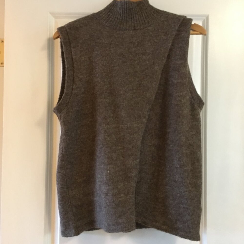 Kaffe Kataris Coffee Brown Wool Blend Knit Vest Reversible Medium D&Dcore - Picture 6 of 15